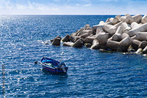 Fishing boat in the bay near Funchal, Madeira