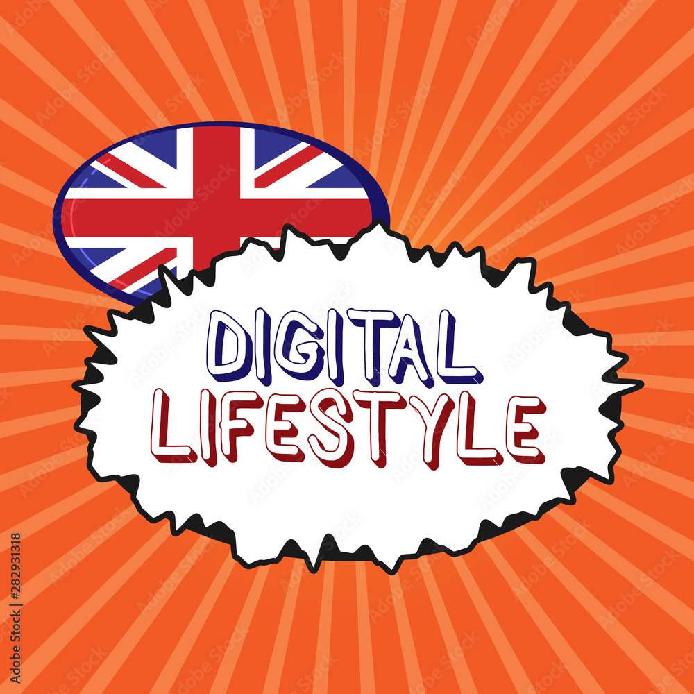 Fototapeta premium Conceptual hand writing showing Digital Lifestyle. Business photo showcasing Working over the internet World of Opportunities.