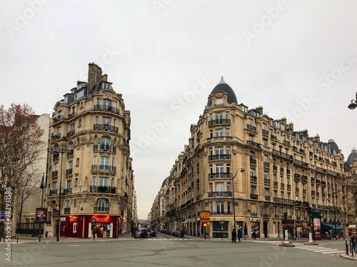 street in Paris with old buildings 