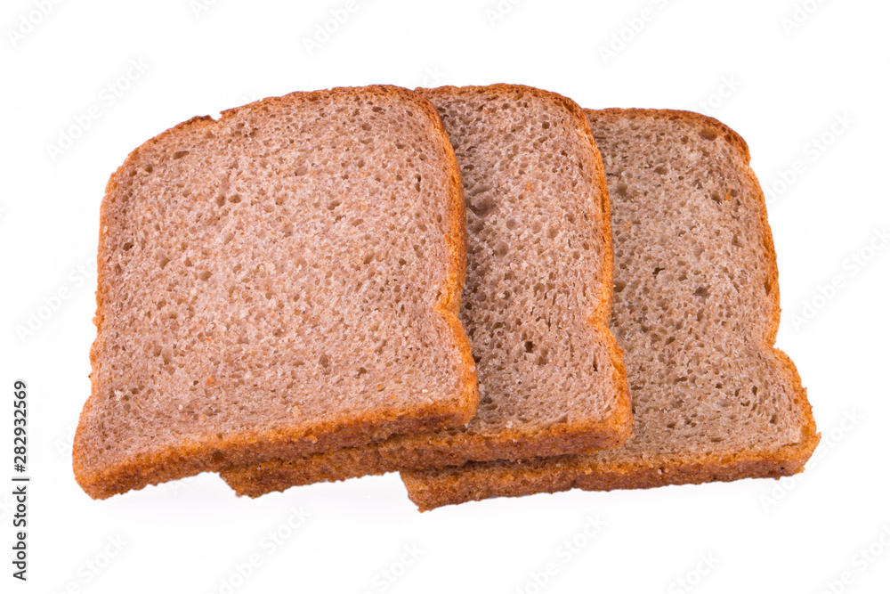 bread - sliced slices of bread in isolation on a white background