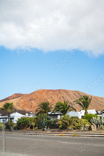Desert atmosphere in the streets of Lanzarote at the foot of the volcan - Lanzarote, Spain