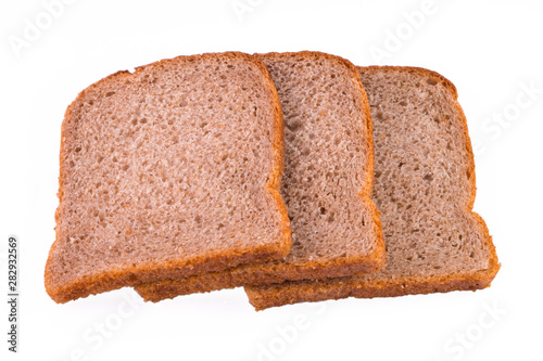 bread - sliced slices of bread in isolation on a white background