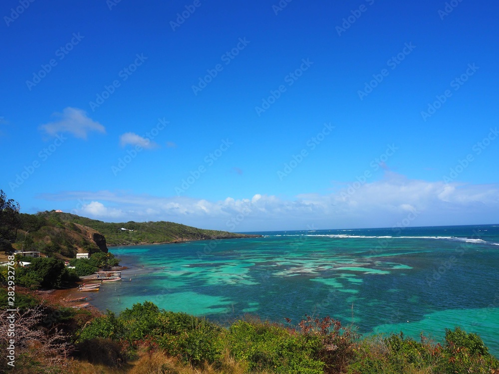 tropical island in the sea blue sky