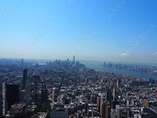 View from the empire state building of new York USA skyscrapers 