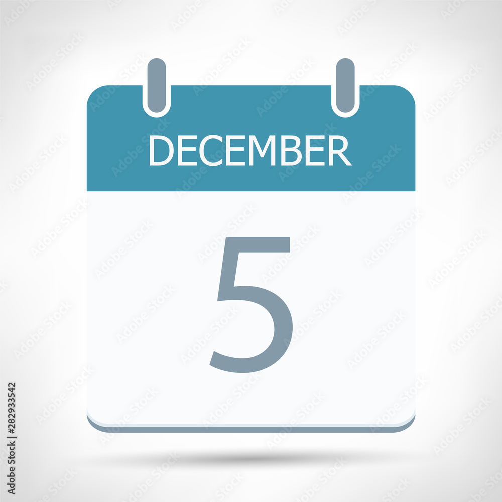 December 5 - Calendar Icon - Calendar flat design template December 5 - Calendar Icon - Calendar flat design template
