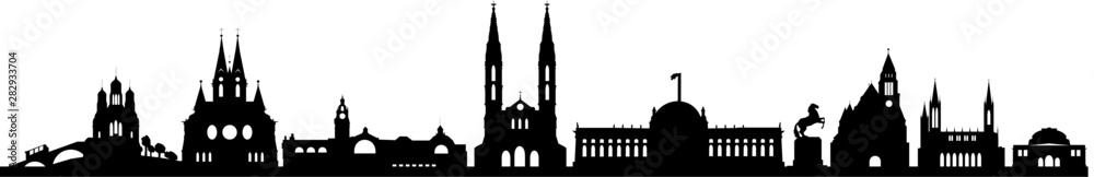 Wiesbaden City Skyline Vector Silhouette
