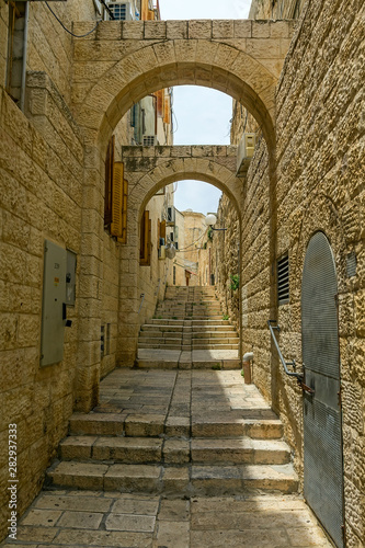 The narrow street of old Jerusalem