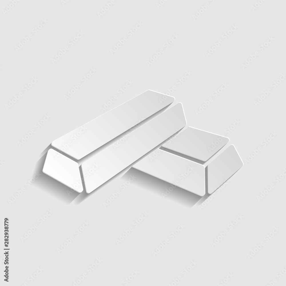 Golden bar sign. Paper style icon. Illustration. Golden bar sign. Paper style icon. Illustration.