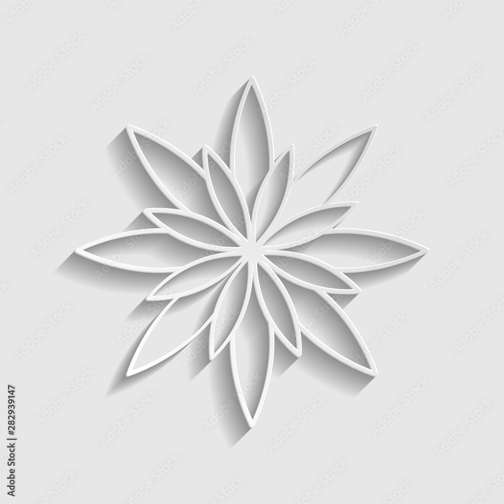Flower sign. Paper style icon. Illustration. Flower sign. Paper style icon. Illustration.