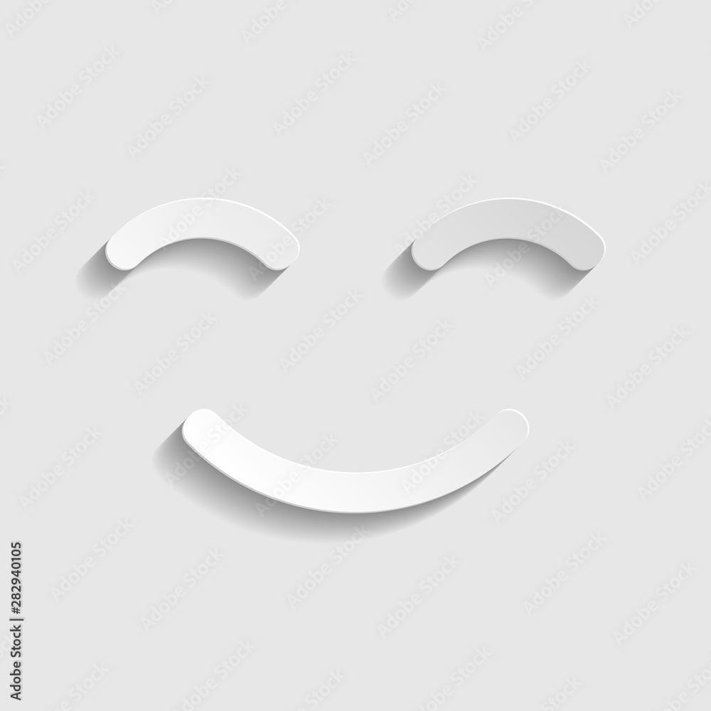 Smile icon. Paper style icon. Illustration. Smile icon. Paper style icon. Illustration.