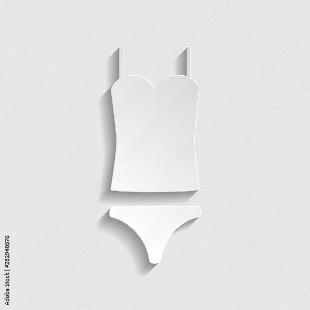 Underwear shirt underclothes sign. Paper style icon. Illustration. Underwear shirt underclothes sign. Paper style icon. Illustration.