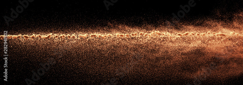 a shot from a firearm, an explosion of gunpowder on a black background, a bright flash with flying particles, abstract shape