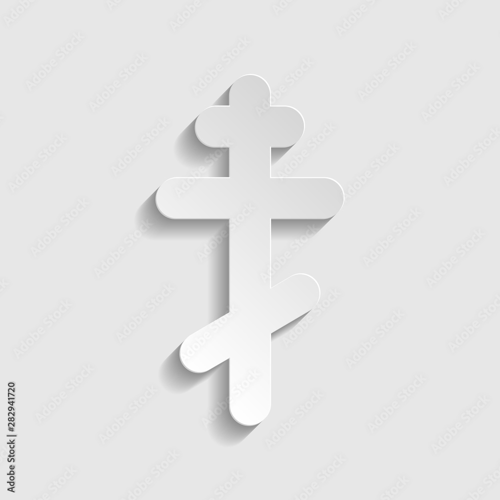 Cross sign. Paper style icon. Illustration. Cross sign. Paper style icon. Illustration.