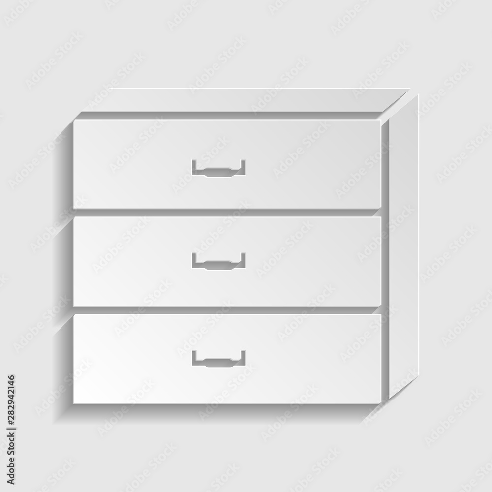 Nightstand sign. Paper style icon. Illustration. Nightstand sign. Paper style icon. Illustration.