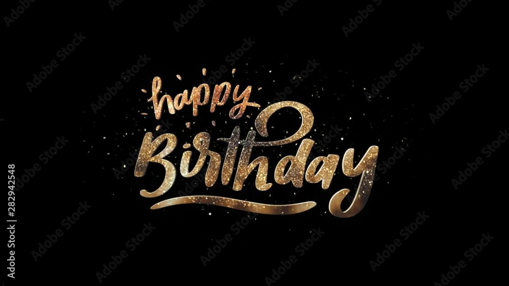 Happy Birthday Text + Alpha Channel