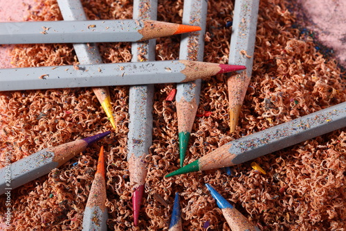 educational tools supplies colorful aquarel drawing pencils