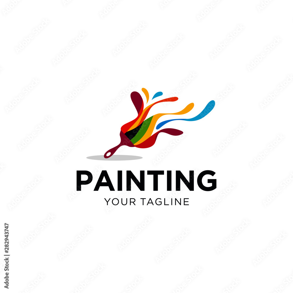 Obraz premium Painting Services Logo Vector Template