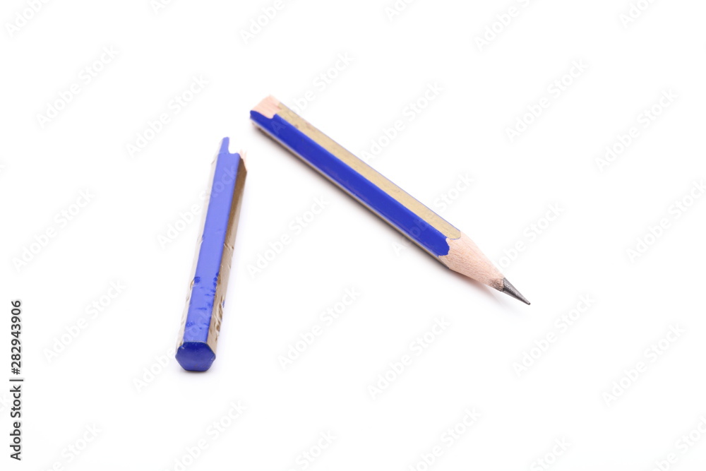 broken pencil with white background broken pencil with white background