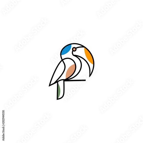 Toucan Abstract Logo Stock Vector