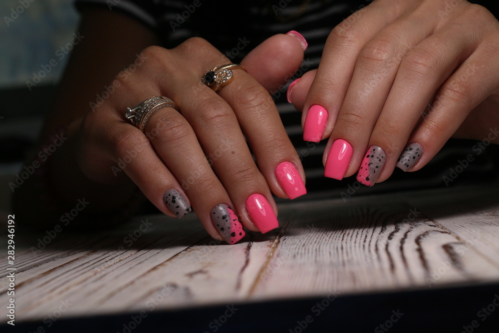Closeup photo of a beautiful female hands with elegant manicure