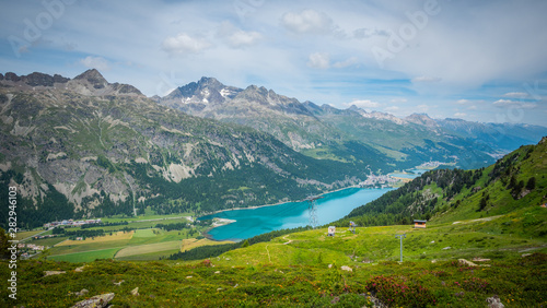 View over Lake Silvaplana in Switzerland