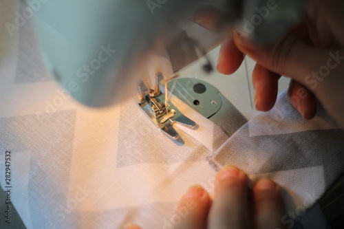 sewing on