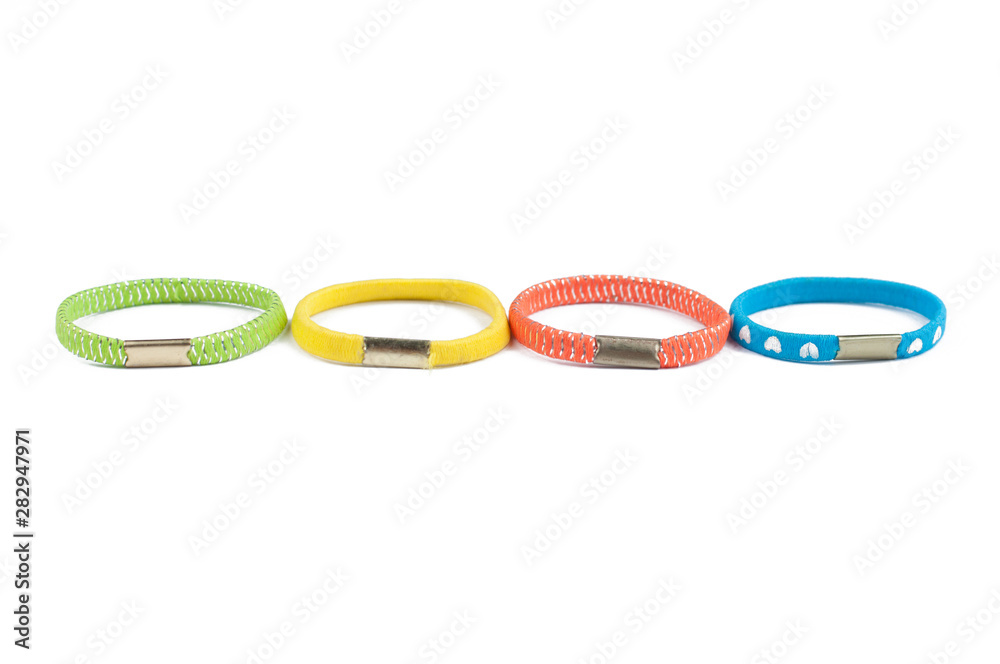 Colorful hair bands isolated on white background