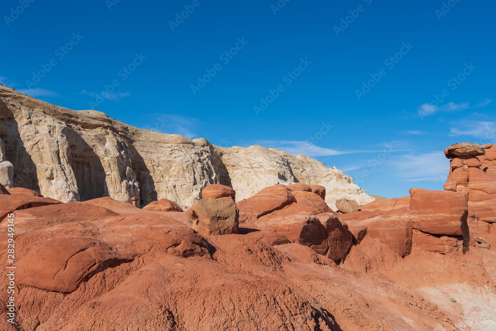 Rock formations at the Paria Rimrocks hike in Grand Staircase Escalante National Monument in Utah