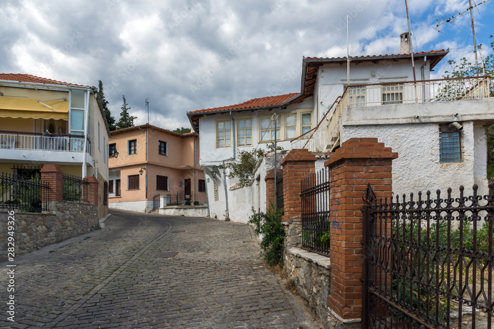 Street and old houses in old town of Xanthi, Greece