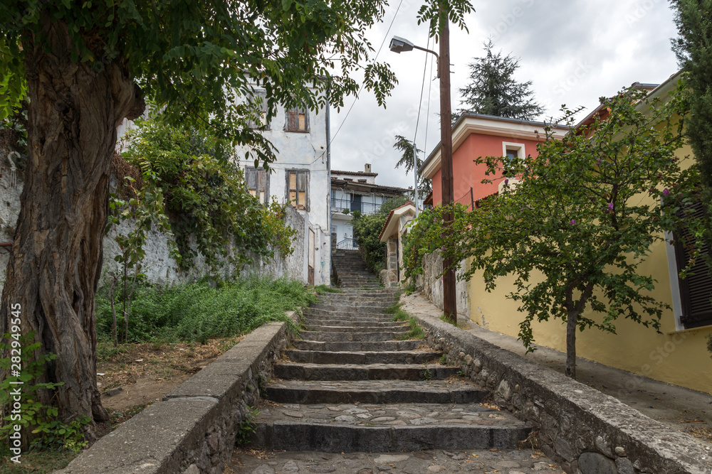 Street and old houses in old town of Xanthi, Greece Street and old houses in old town of Xanthi, Greece