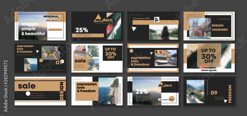 Set of pack Original Presentation templates or corporate booklet. Easy Use in creative flat flyer and style editable info banner, trendy strategy mockups, app. Simple modern blog. Startup. ppt. a4