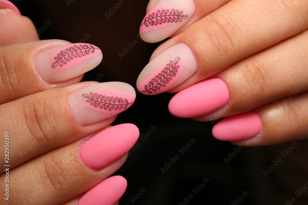stylish design of manicure on beautiful nails stylish design of manicure on beautiful nails