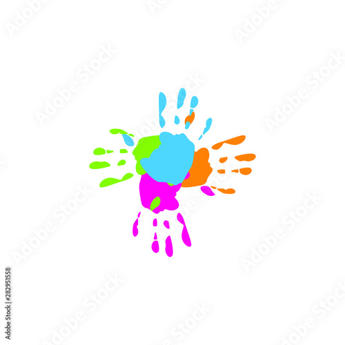Kids zone vector cartoon logo. Colorful letters for children's playroom decoration. Inscription on isolated background
