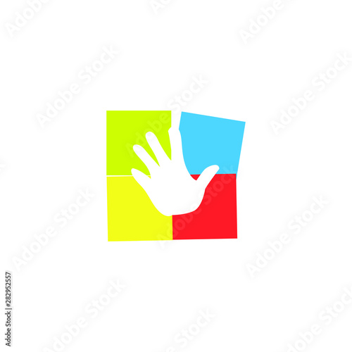 Kids zone vector cartoon logo. Colorful letters for children's playroom decoration. Inscription on isolated background