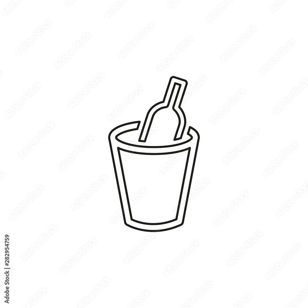 vector wine bucket illustration, drink alcohol