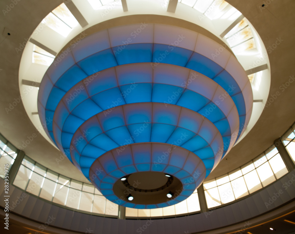 Obraz premium A huge hanging blue colored skylight