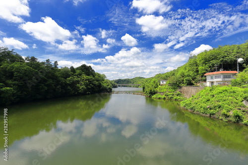Narutaki dam reservoir in Okayama, Japan