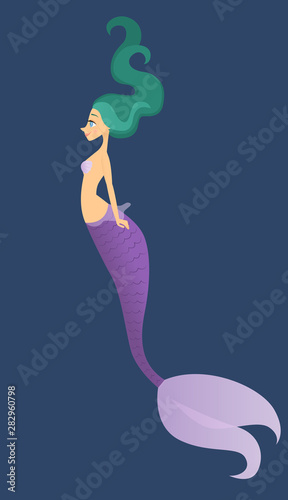 Pretty green haired mermaid