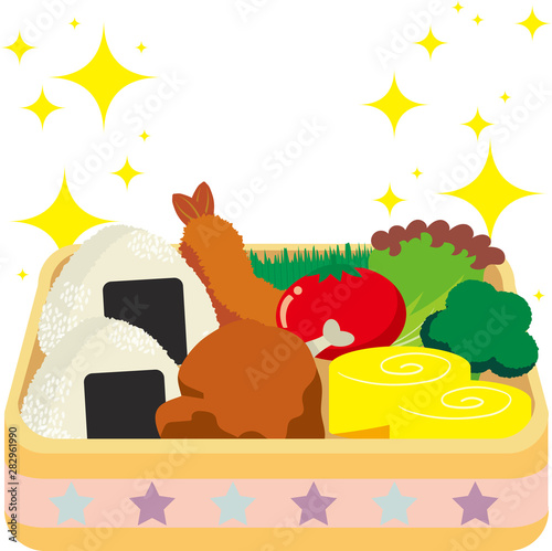 清潔できれいなお弁当のイラスト