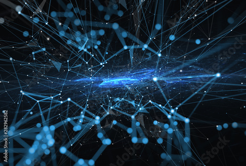 Abstract internet connection network background with motion effects.