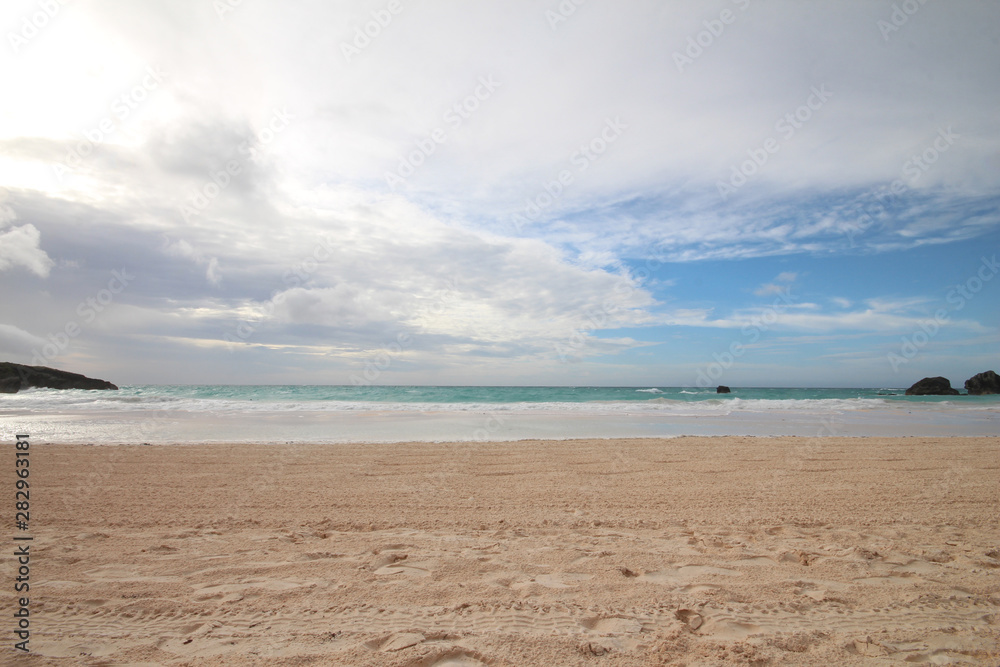 Empty Beautiful Bay Beach Sand Empty Beautiful Bay Beach Sand
