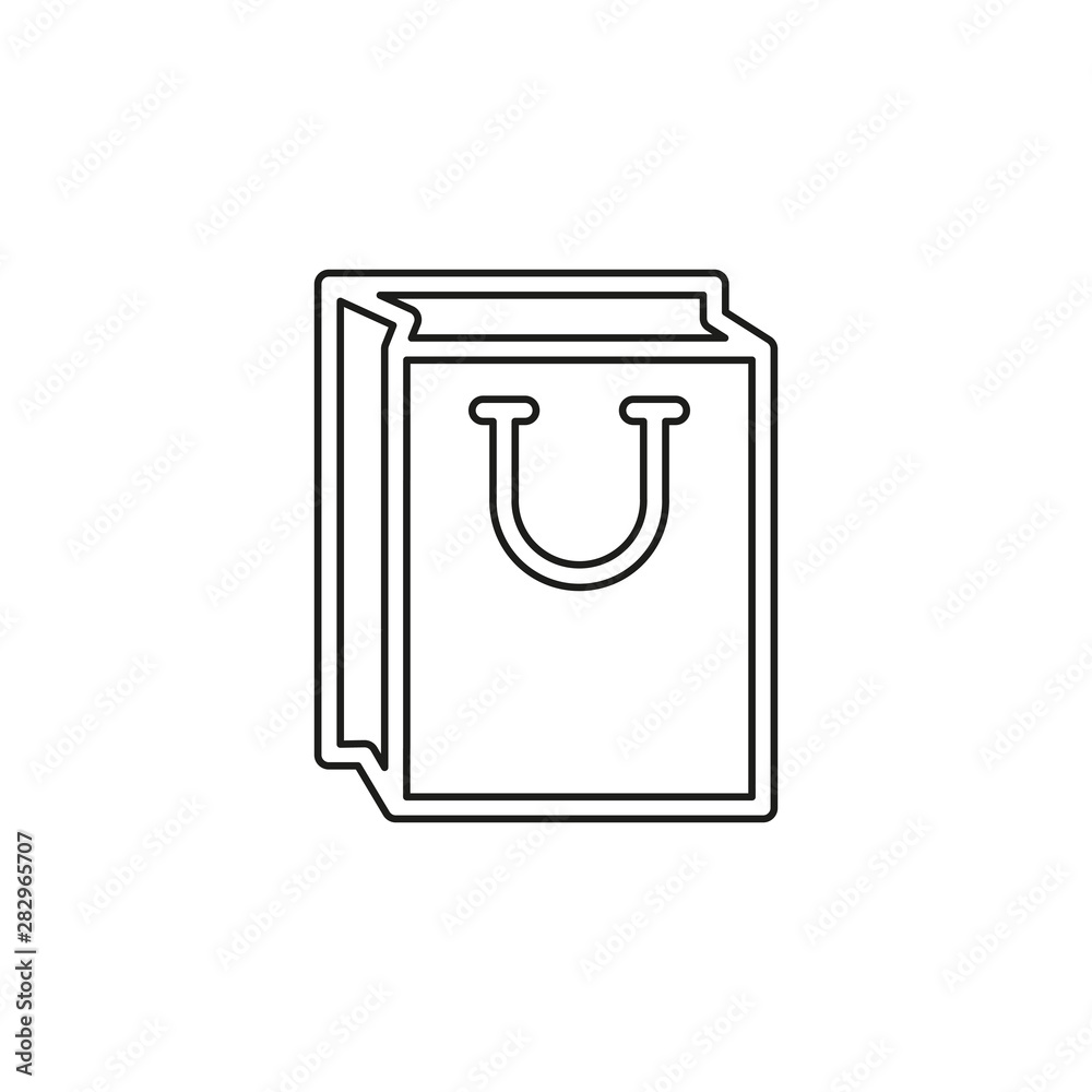 vector christmas bag icon. shop bag