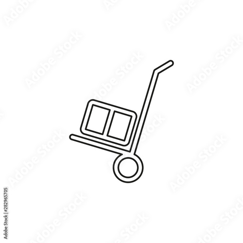 vector Airport luggage trolley illustration.