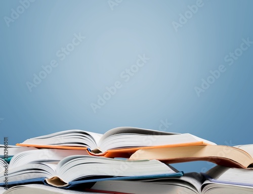 Stack of books isolated on background.