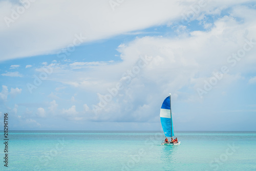Sailboat on the sea of varadero in cuba