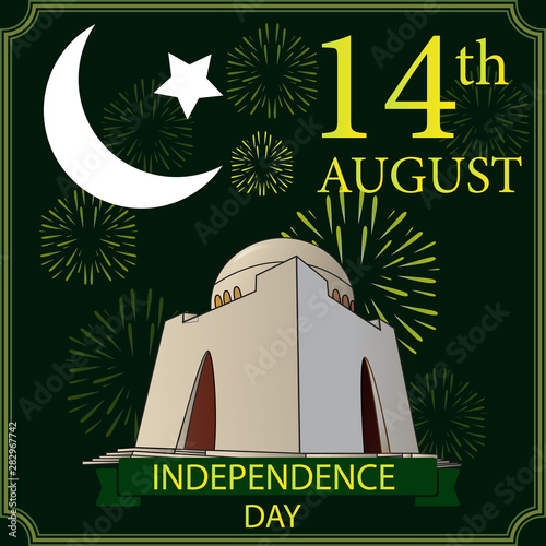 Illustration of holiday 14 August is the day of independence of Pakistan