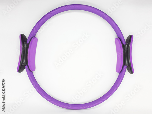 Cute Luxury Female Pilates Ring for Gym Workout in White Isolated Background