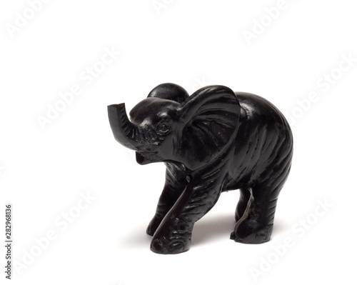 Fototapeta Naklejka Na Ścianę i Meble -   black elephant figurine on a white background