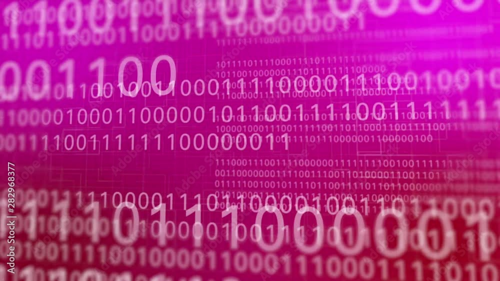 Pink bright electric binary code