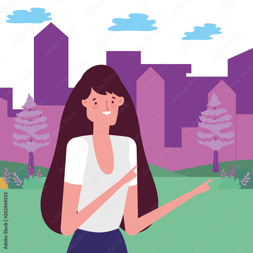 Avatar woman in park vector design vector illustration Avatar woman in park vector design vector illustration